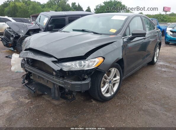 3FA6P0H71JR182242 2018 FORD FUSION Gray Առջևի ձախ երեք քառորդ տեսարան