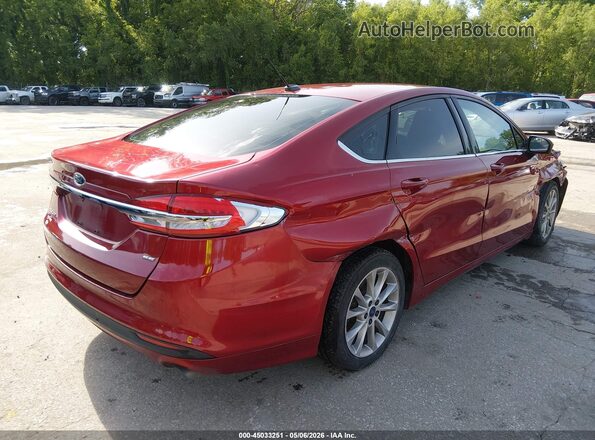 3FA6P0H72HR214948 2017 FORD FUSION Red Rear right
