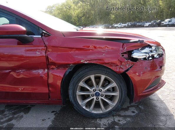 3FA6P0H72HR214948 2017 FORD FUSION Red Front view