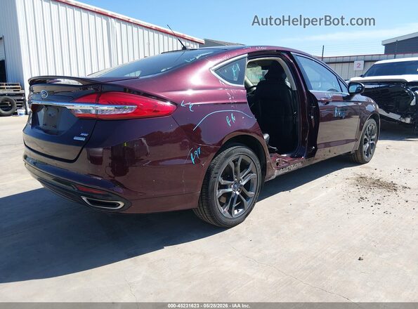 3FA6P0H92JR154662 2018 FORD FUSION Maroon Rear right