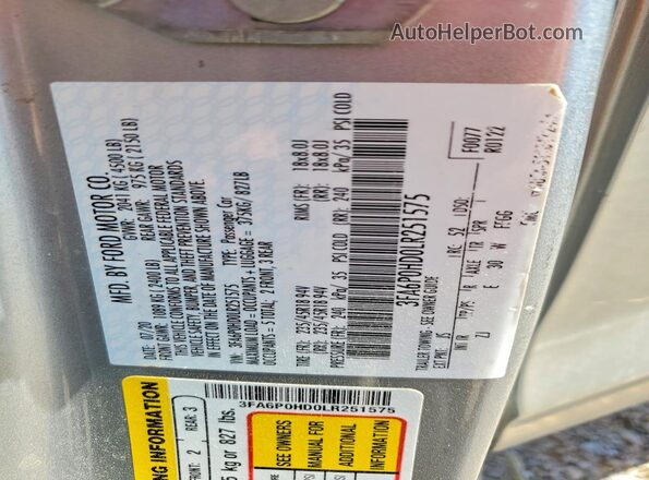 3FA6P0HD0LR251575 2020 FORD FUSION Silver ძრავის განყოფილების ხედი