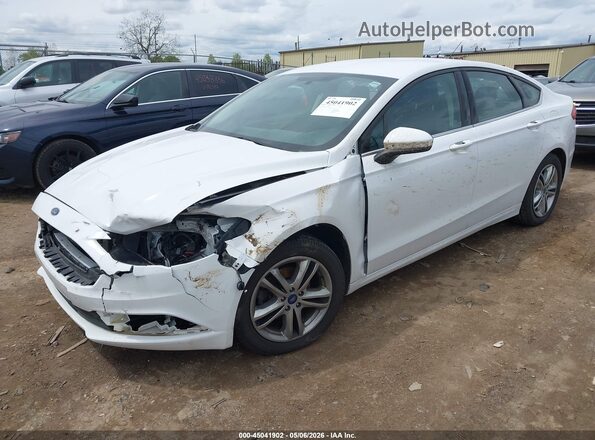 3FA6P0HD1JR176074 2018 FORD FUSION White Vista tres cuartos delantera izquierda