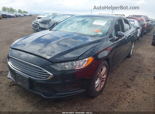 3FA6P0HD3JR279481 2018 FORD FUSION Black წინა მარცხენა ხედი სამი მეოთხედიდან