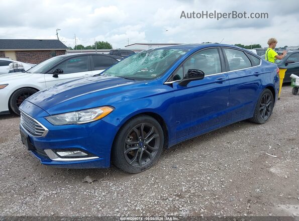 3FA6P0HD3JR285040 2018 FORD FUSION Blue Առջևի ձախ երեք քառորդ տեսարան