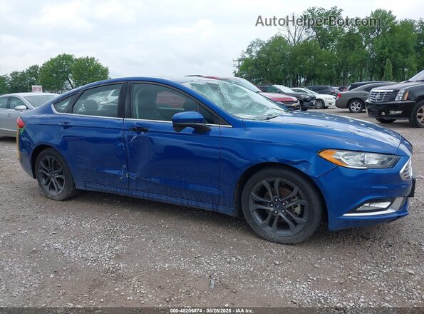 3FA6P0HD3JR285040 2018 FORD FUSION Blue Սալոնի հետևի տեսք