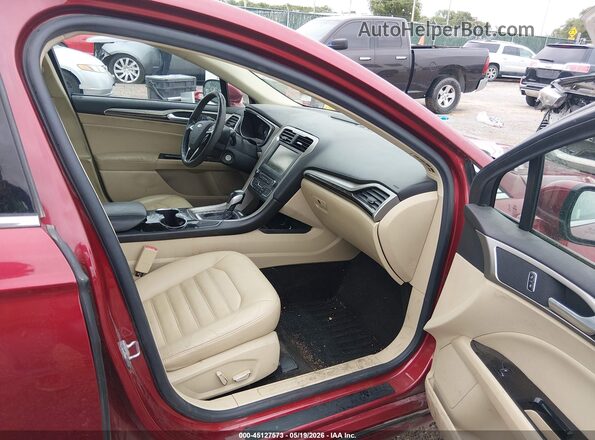3FA6P0HD4GR290451 2016 FORD FUSION Красный Вид салона спереди