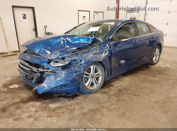 3FA6P0HD5JR185649 2018 FORD FUSION Blue წინა მარცხენა ხედი სამი მეოთხედიდან