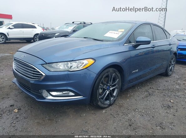 3FA6P0LU0JR115984 2018 FORD FUSION HYBRID Blue Przód lewy