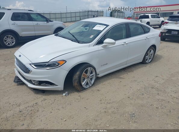 3FA6P0LU1JR125844 2018 FORD FUSION HYBRID White წინა მარცხენა ხედი სამი მეოთხედიდან