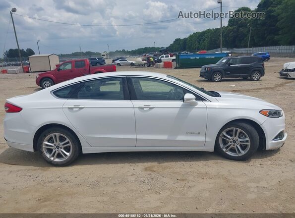 3FA6P0LU1JR125844 2018 FORD FUSION HYBRID White უკანა სალონის ხედი