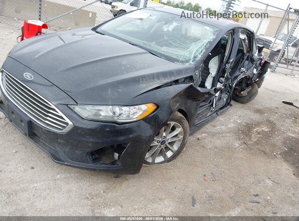 3FA6P0LU2KR218499 2019 FORD FUSION HYBRID Black წინა მარცხენა ხედი სამი მეოთხედიდან