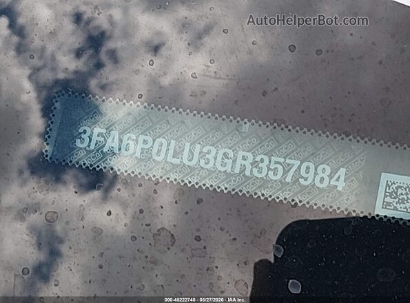 3FA6P0LU3GR357984 2016 FORD FUSION HYBRID White Вид підкапотного простору