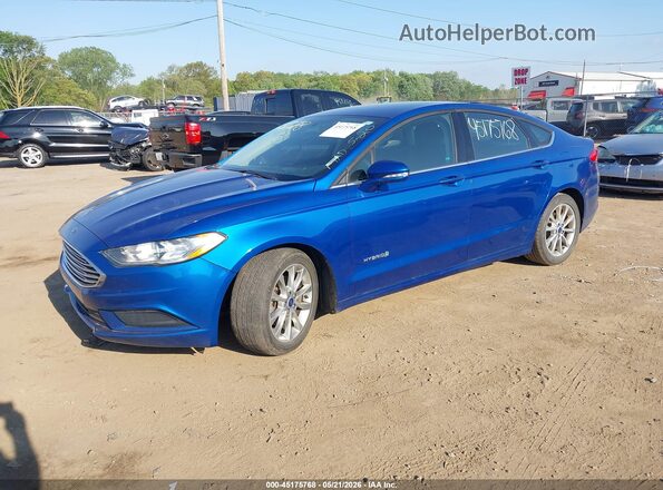 3FA6P0LU3HR148763 2017 FORD FUSION HYBRID Blue 