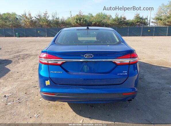 3FA6P0LU3HR148763 2017 FORD FUSION HYBRID Blue 