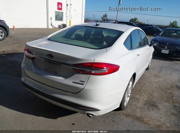 3FA6P0LU3JR168095 2018 FORD FUSION HYBRID White Trasero derecho