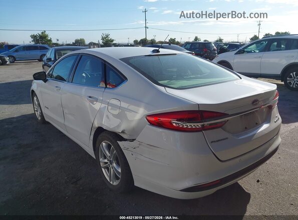 3FA6P0LU3JR168095 2018 FORD FUSION HYBRID White Vista frontal