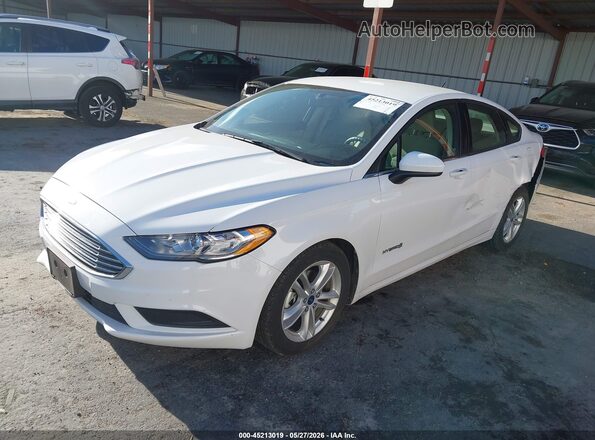 3FA6P0LU3JR168095 2018 FORD FUSION HYBRID White Vista tres cuartos delantera izquierda