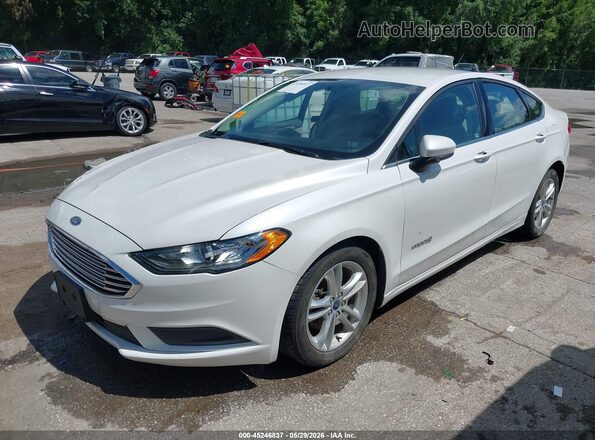 3FA6P0LU3JR250389 2018 FORD FUSION HYBRID White წინა მარცხენა ხედი სამი მეოთხედიდან