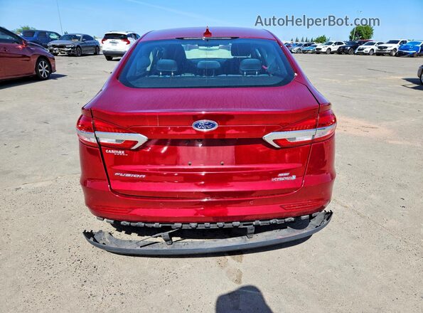 3FA6P0LU3KR222545 2019 FORD FUSION Red Rear view