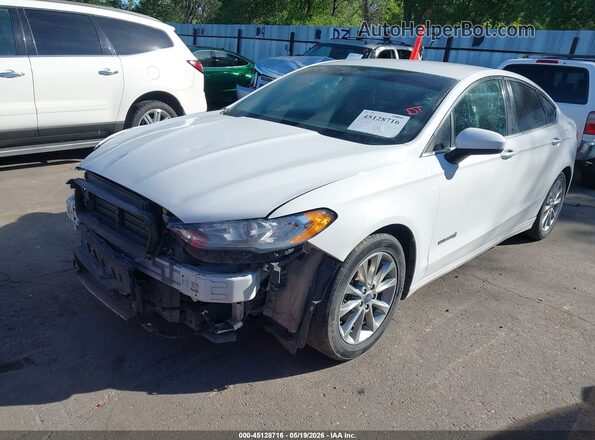 3FA6P0LU5HR386260 2017 FORD FUSION HYBRID White Առջևի ձախ երեք քառորդ տեսարան