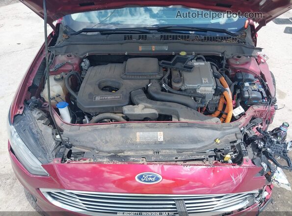 3FA6P0LU5KR262870 2019 FORD FUSION HYBRID Red Vista trasera