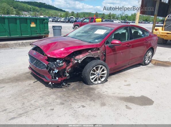 3FA6P0LU5KR262870 2019 FORD FUSION HYBRID Red Vista tres cuartos delantera izquierda