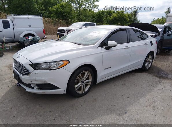 3FA6P0LU7JR169153 2018 FORD FUSION HYBRID White 