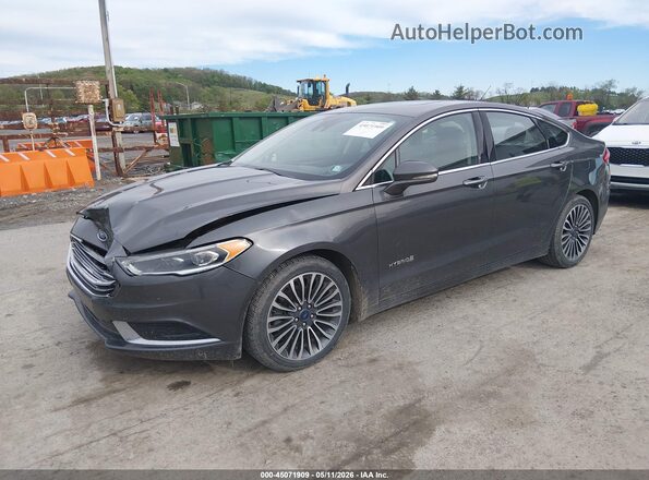 3FA6P0LU8JR238674 2018 FORD FUSION HYBRID Gray წინა მარცხენა ხედი სამი მეოთხედიდან