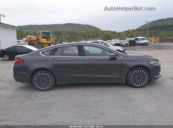 3FA6P0LU8JR238674 2018 FORD FUSION HYBRID Gray უკანა სალონის ხედი