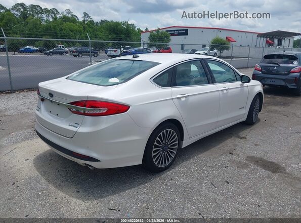 3FA6P0LU8JR240473 2018 FORD FUSION HYBRID White Rear right
