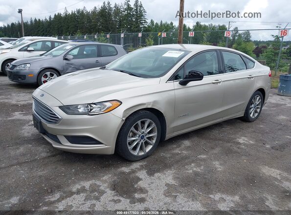 3FA6P0LU9HR355321 2017 FORD FUSION HYBRID Tan Առջևի ձախ երեք քառորդ տեսարան