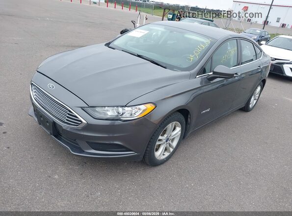 3FA6P0LU9JR232429 2018 FORD FUSION HYBRID Gray Front left