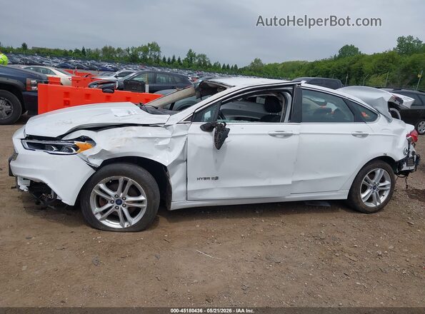3FA6P0LUXJR118746 2018 FORD FUSION HYBRID White უკანა სალონის ხედი