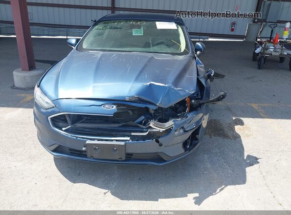 3FA6P0LUXKR133572 2019 FORD FUSION HYBRID Blue Вид щитка приладів