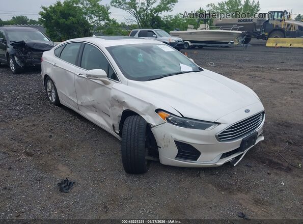 3FA6P0MU4KR110982 2019 FORD FUSION HYBRID White Вид спереду