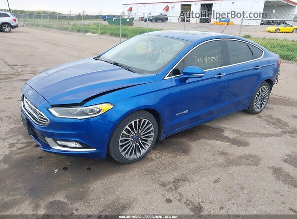 3FA6P0RU0HR383810 2017 FORD FUSION HYBRID Blue Front left