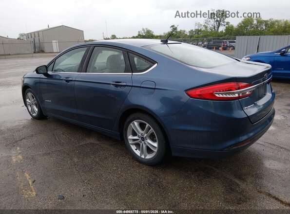 3FA6P0UUXJR235953 2018 FORD FUSION HYBRID Blue Trasero izquierdo