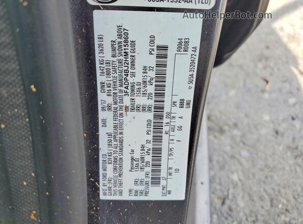 3FADP4BJ2HM158607 2017 FORD FIESTA Charcoal Widok komory silnika