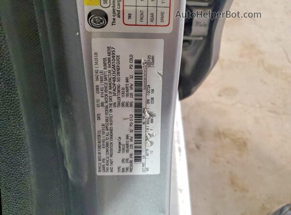 3FADP4BJ3GM104957 2016 FORD FIESTA Серебряный Вид подкапотного пространства