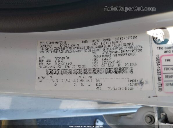 3FADP4BJ5HM110700 2017 FORD FIESTA White Շարժիչի բաժամունքի տեսք