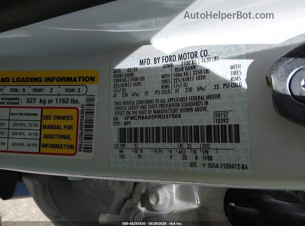 3FMCR9A65PRD37568 2023 FORD BRONCO SPORT White Engine compartment view