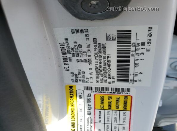 3FMCR9B60MRB07351 2021 FORD BRONCO White 