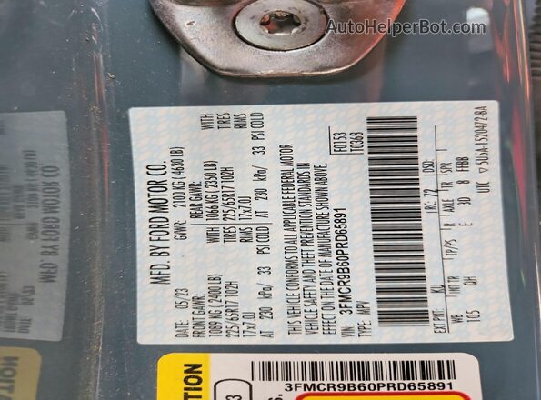 3FMCR9B60PRD65891 2023 FORD BRONCO Teal 