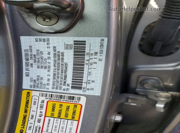 3FMCR9B61PRD45357 2023 FORD BRONCO Gray 