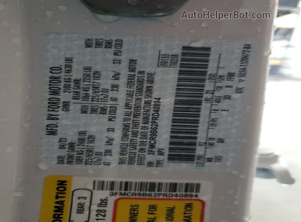 3FMCR9B62PRD40894 2023 FORD BRONCO White 