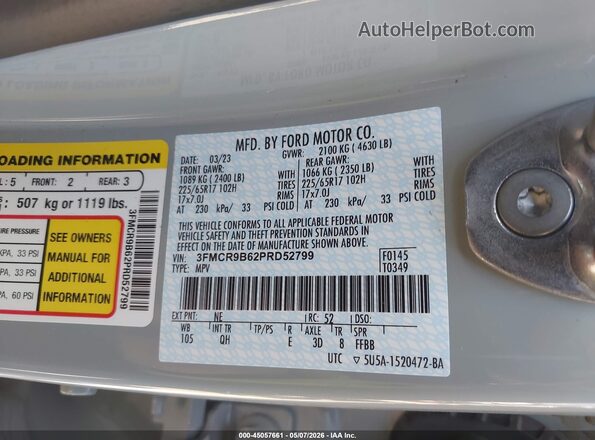 3FMCR9B62PRD52799 2023 FORD BRONCO SPORT Light Blue Вид подкапотного пространства