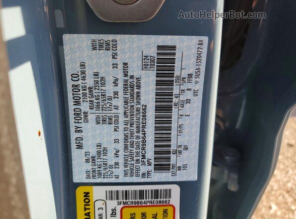 3FMCR9B64PRE08662 2023 FORD BRONCO Blue 