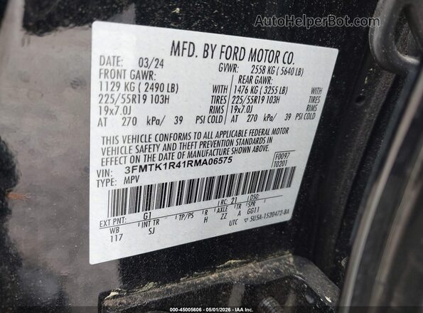 3FMTK1R41RMA06575 2024 FORD MUSTANG MACH-E Black ძრავის განყოფილების ხედი