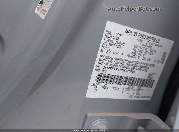3FMTK1R41SMA20899 2025 FORD MUSTANG MACH-E Gray Vista del compartimento del motor