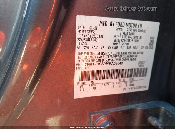 3FMTK3SS0MMA08640 2021 FORD MUSTANG MACH-E PREMI Gray 